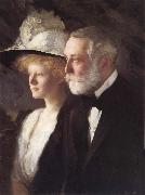 Edmund Charles Tarbell Henry Clay Frick and Daughter Helen oil